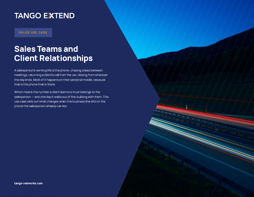 Tango Extend - Use Case - Sales Teams and Client Relationships