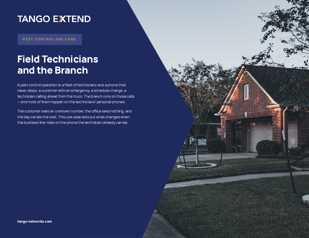 Tango Extend - Use Case - Pest Control - Field Technicians