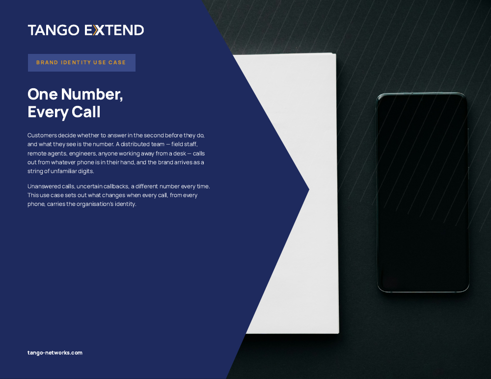 Tango Extend - Use Case - Brand Identity - One Number, Every Call