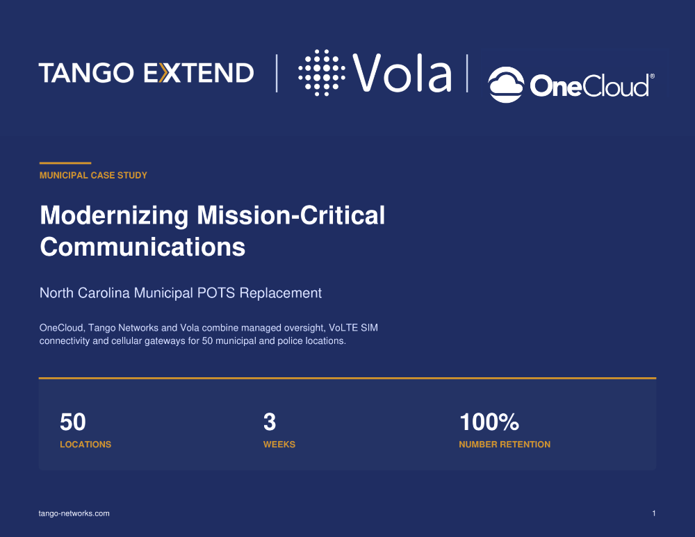 Tango/Vola/OneCloud Case Study